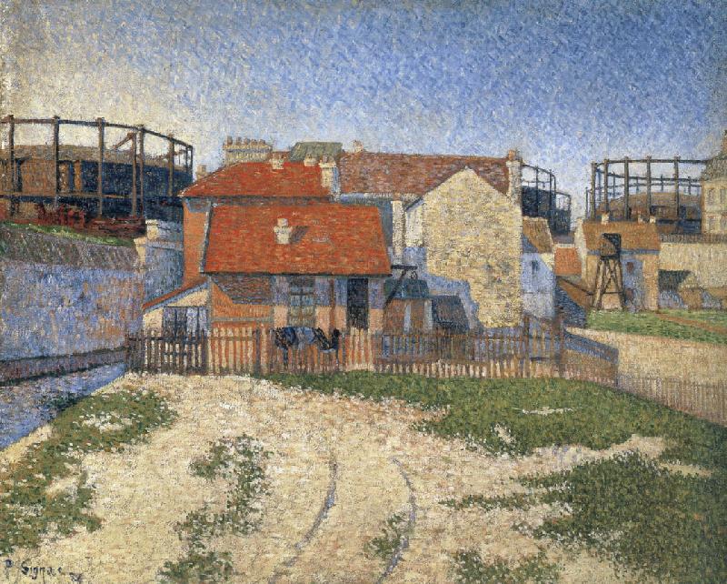 the gas tanks at clichy, Paul Signac